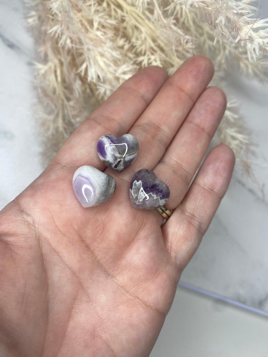 Cheveron Amethyst Mini Puffy Heart