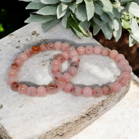 Australian Pink Jade Bead Bracelet